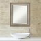 Beveled Wood Bathroom Wall Mirror, Mezzanine Antique Silver Narrow Frame
